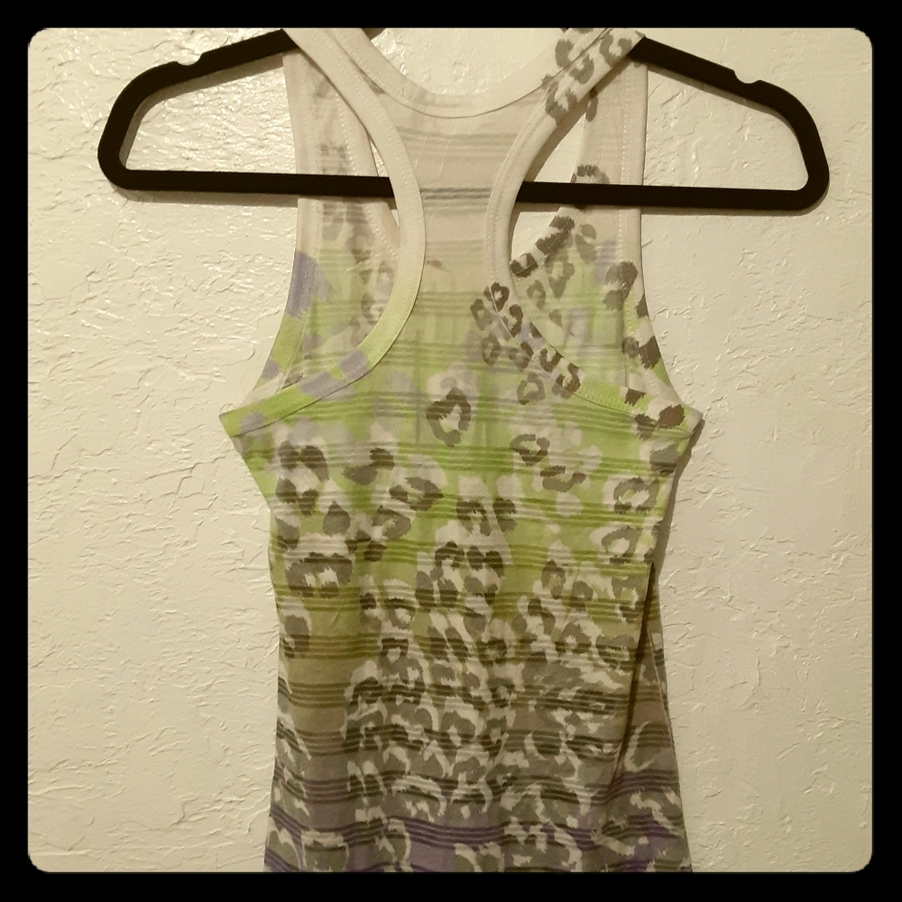 Sheer razor back tank top
